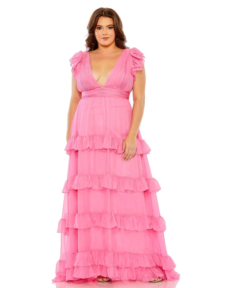 Petal pink top plus size dresses